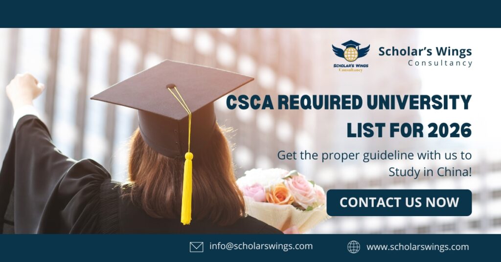 CSCA Required University List for 2026 in China